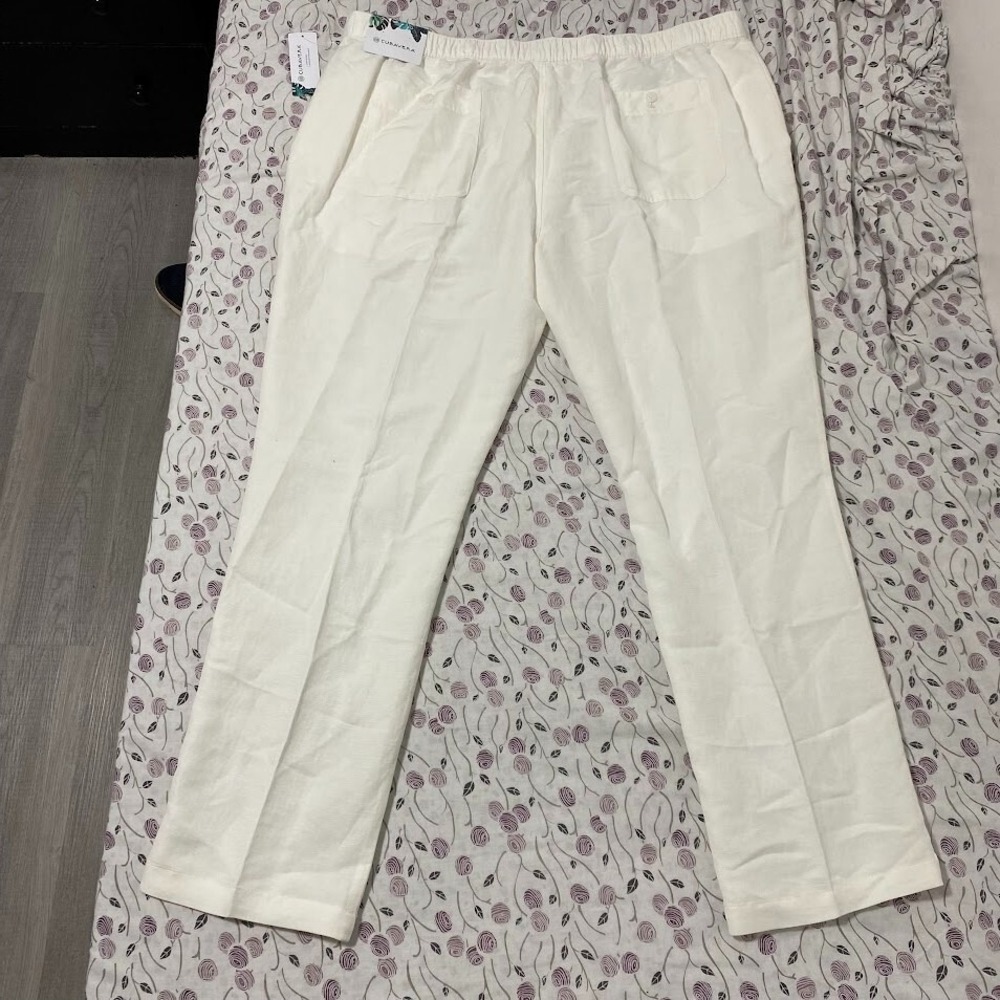 Cubavera Men's Linen-Blend Drawstring Pants with Pockets, Stretch Fabric XXL/32 - Picture 7 of 7